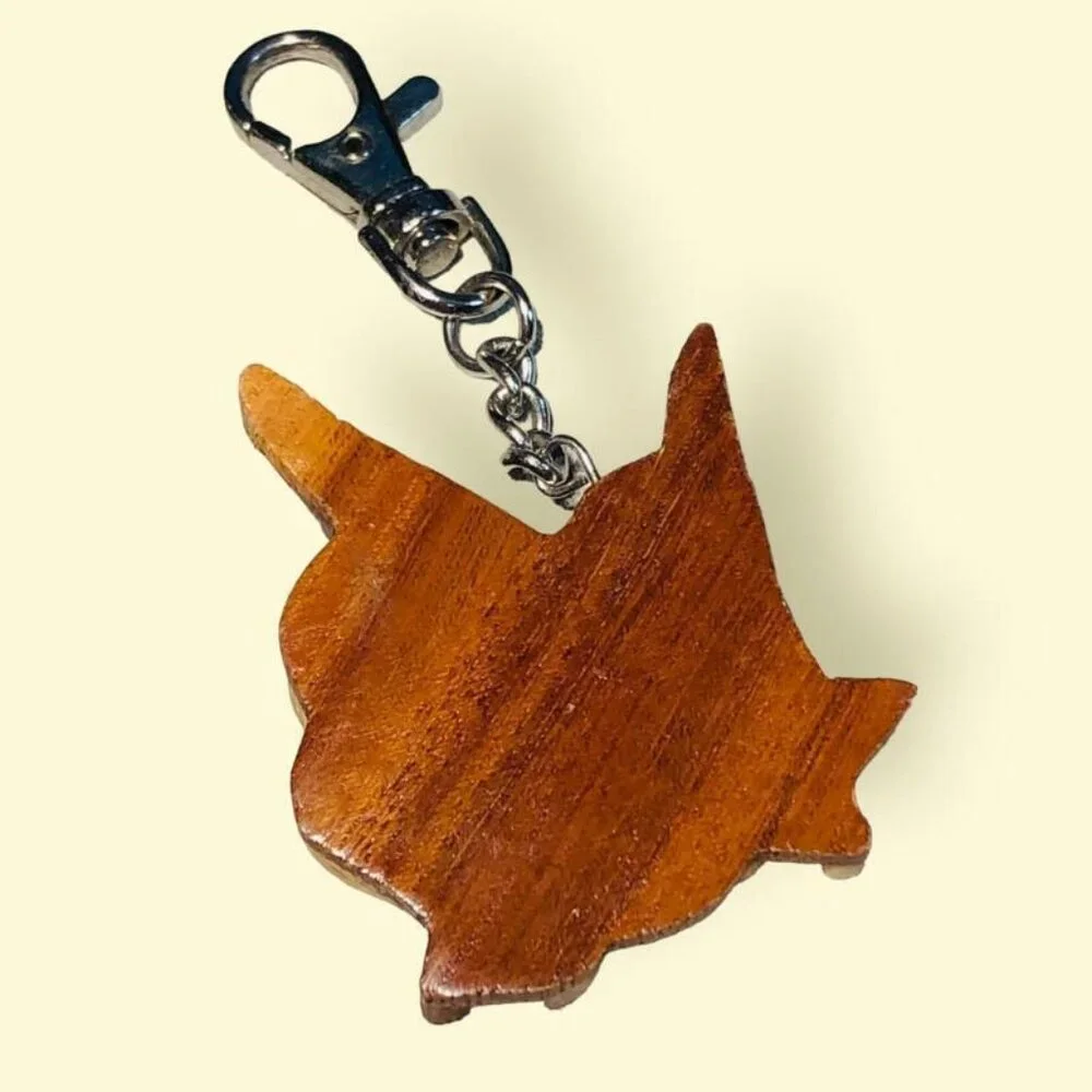 Wood Butterfly Keychain Keyring Insect - Picture 2 of 3